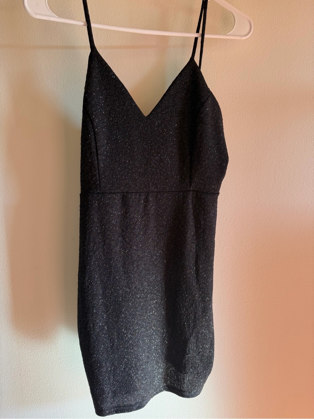 Windsor Black Sparkle Mini Slip Dress